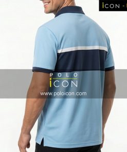 เสื้อโปโลสีฟ้าพร้อมลายแถบแนวนอนสีขาวและน้ำเงินเข้ม ภาพที่ 2