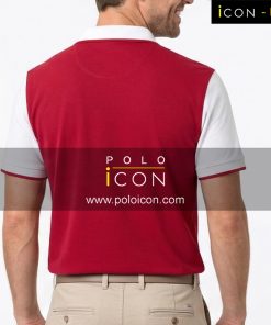 เสื้อโปโลชายสีแดงแขนขาวคอปกขาว ภาพที่ 2