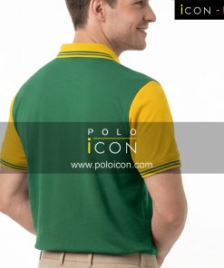 เสื้อโปโลสีเขียวแขนสั้นปกเหลืองแต่งลายเส้นสีเขียว ภาพที่ 2