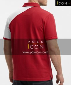 เสื้อโปโลสีแดงแขนขาว ปกคลาสสิค แขนสั้น ภาพที่ 2