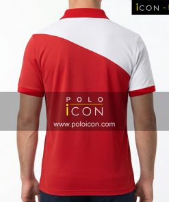 เสื้อโปโลแขนสั้นสีแดงขาว มีปกและกระเป๋าหน้า ภาพที่ 2