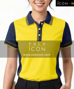 เสื้อโปโลผู้หญิงสีเหลือง สีเหลืองกรมท่า มีปกกระดุม 3 เม็ด ภาพที่ 1