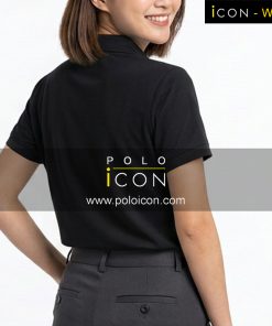 เสื้อโปโลคอปกสีดำแขนสั้นแบบเรียบง่าย ภาพที่ 2