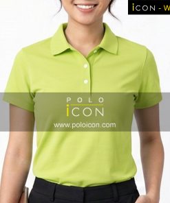 เสื้อโปโลผู้หญิงสีเขียว อ่อน คอปกแขนสั้น สำหรับผู้หญิง ภาพที่ 1