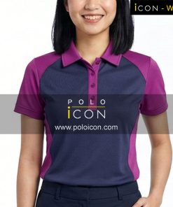 เสื้อโปโลผู้หญิงสีม่วง-กรมท่า สำหรับผู้หญิง ภาพที่ 1