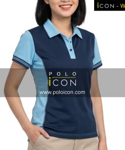 เสื้อโปโลผู้หญิงสีกรมท่า และฟ้า ภาพที่ 1