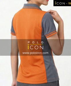 เสื้อโปโลแขนสั้นสีส้มตัดต่อเท้าสไตล์กีฬา ภาพที่ 2